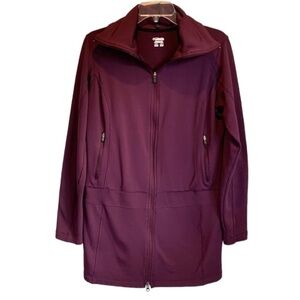 Columbia Fleece Lined Full Zip Long Jacket Purple Size Large